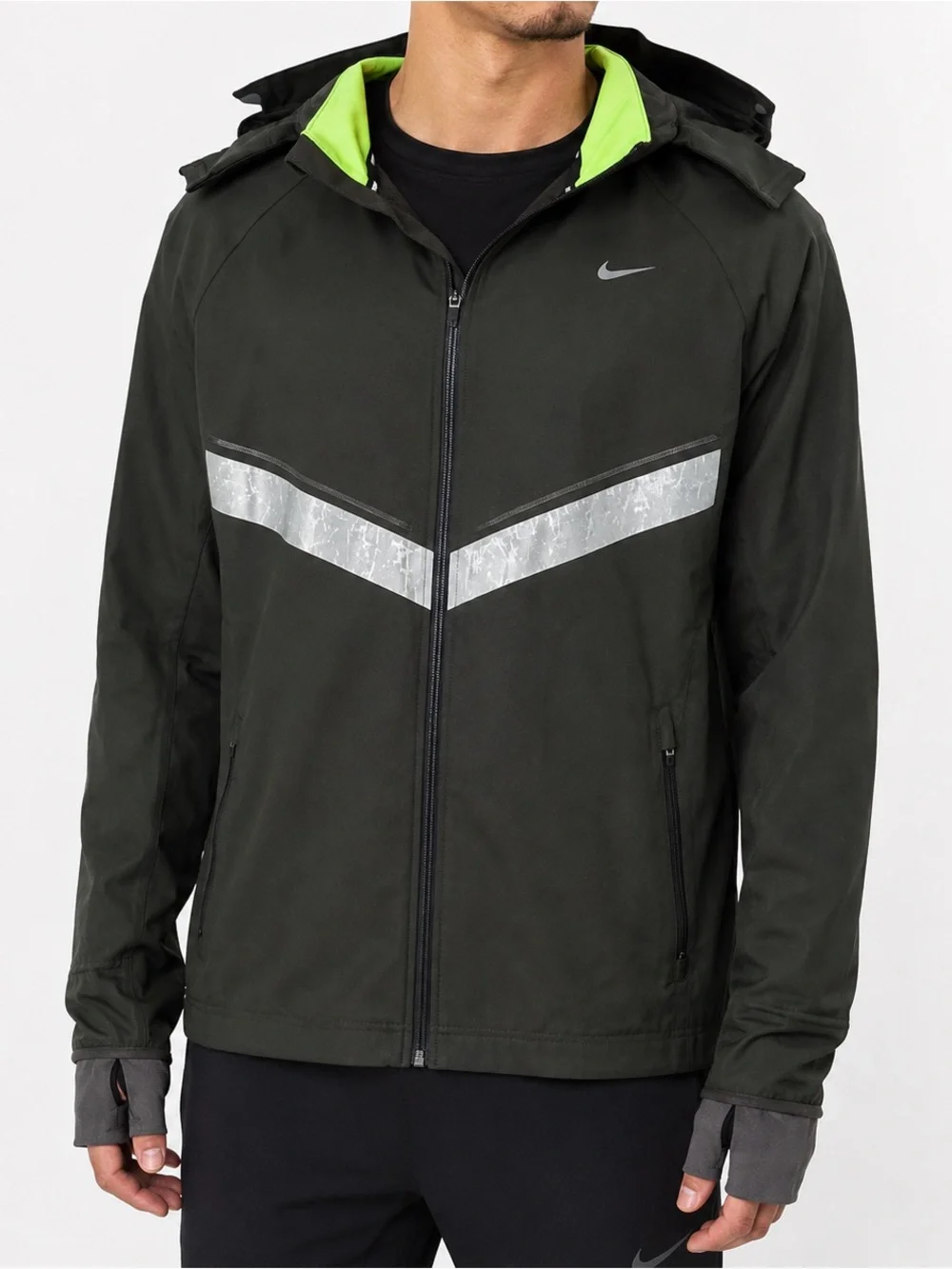 Nike Men’s Vapor Storm-FIT 5 Reflective Running Jacket Green Size Large